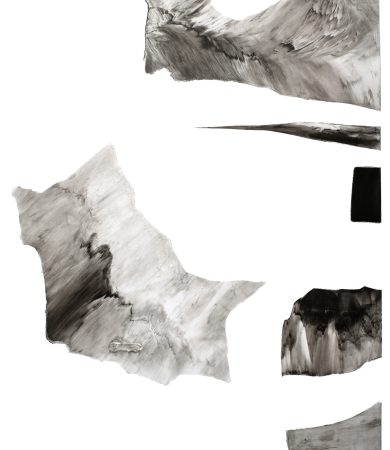 use your sense of balance - I have taken your last shape (fragmented lands) graphite/paper